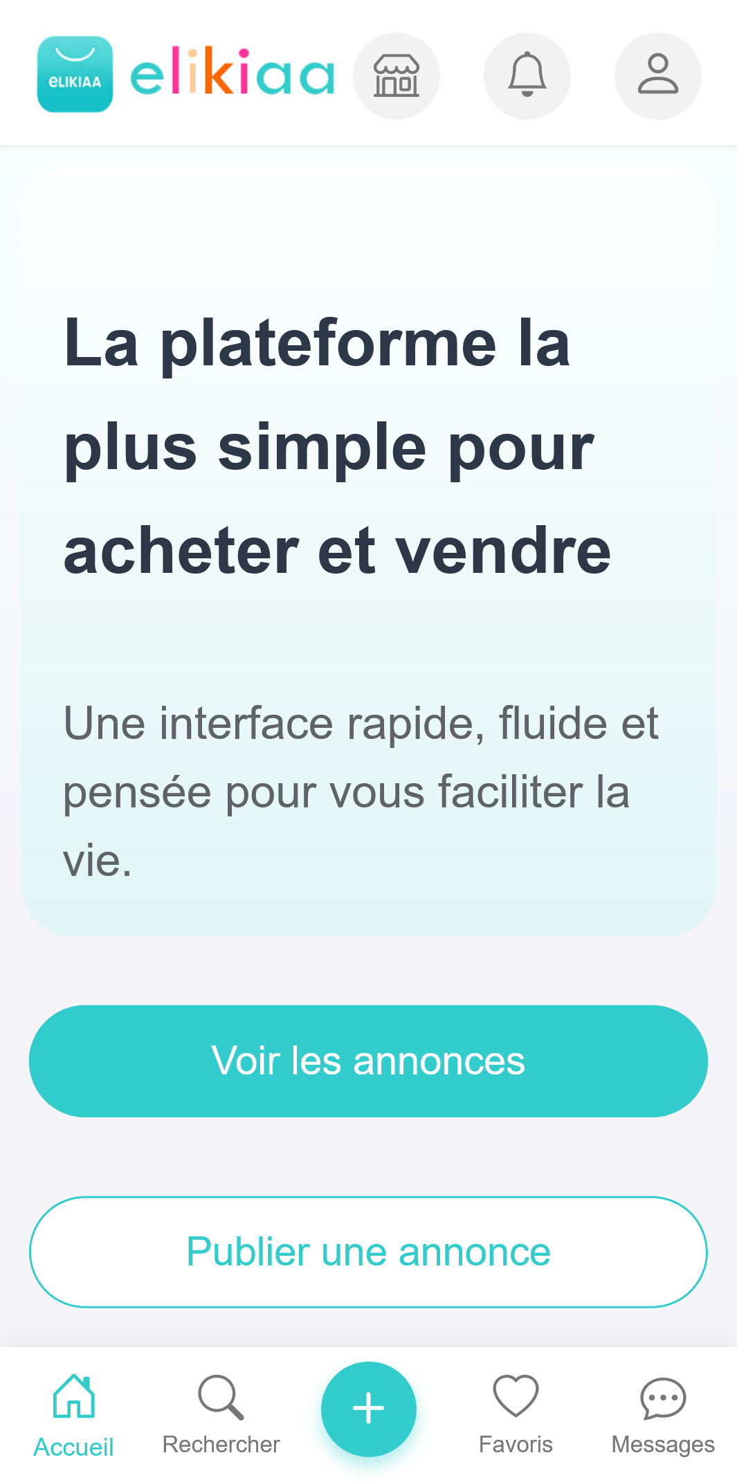 Capture d'écran de l'application Elikiaa